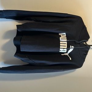 Cropped black Puma hoodie
